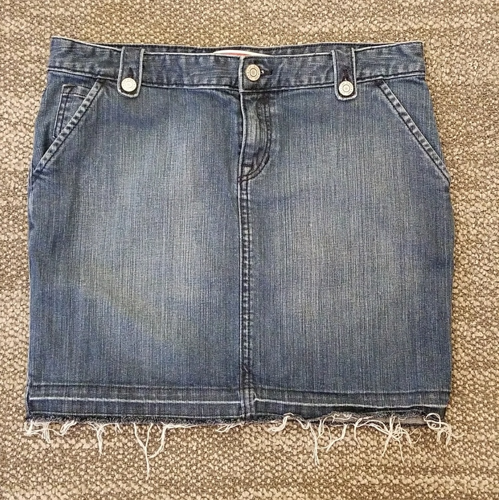 GAP Jeans Raw Edge Denim Skirt 8